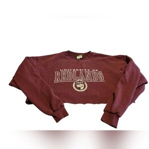 Champion Eco Fleece University of Redlands Cut Off Cropped Sweatshirt Size L